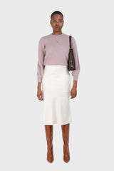 Cocoa balloon sleeve angora jumper