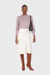 Cocoa balloon sleeve angora jumper