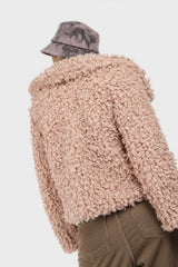 Pale pink poodle fur jacket