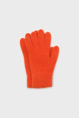 Bright orange mohair gloves