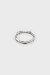 Silver waves ring