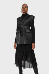 Black cashmere-wool blend light weight turtleneck