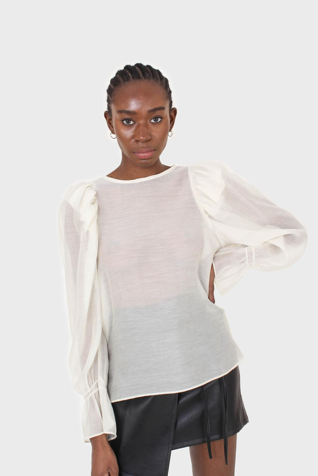 Black vegan leather wrapped tie mini skirt