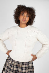 Ivory textured alpaca soft jumper