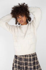 Ivory textured alpaca soft jumper