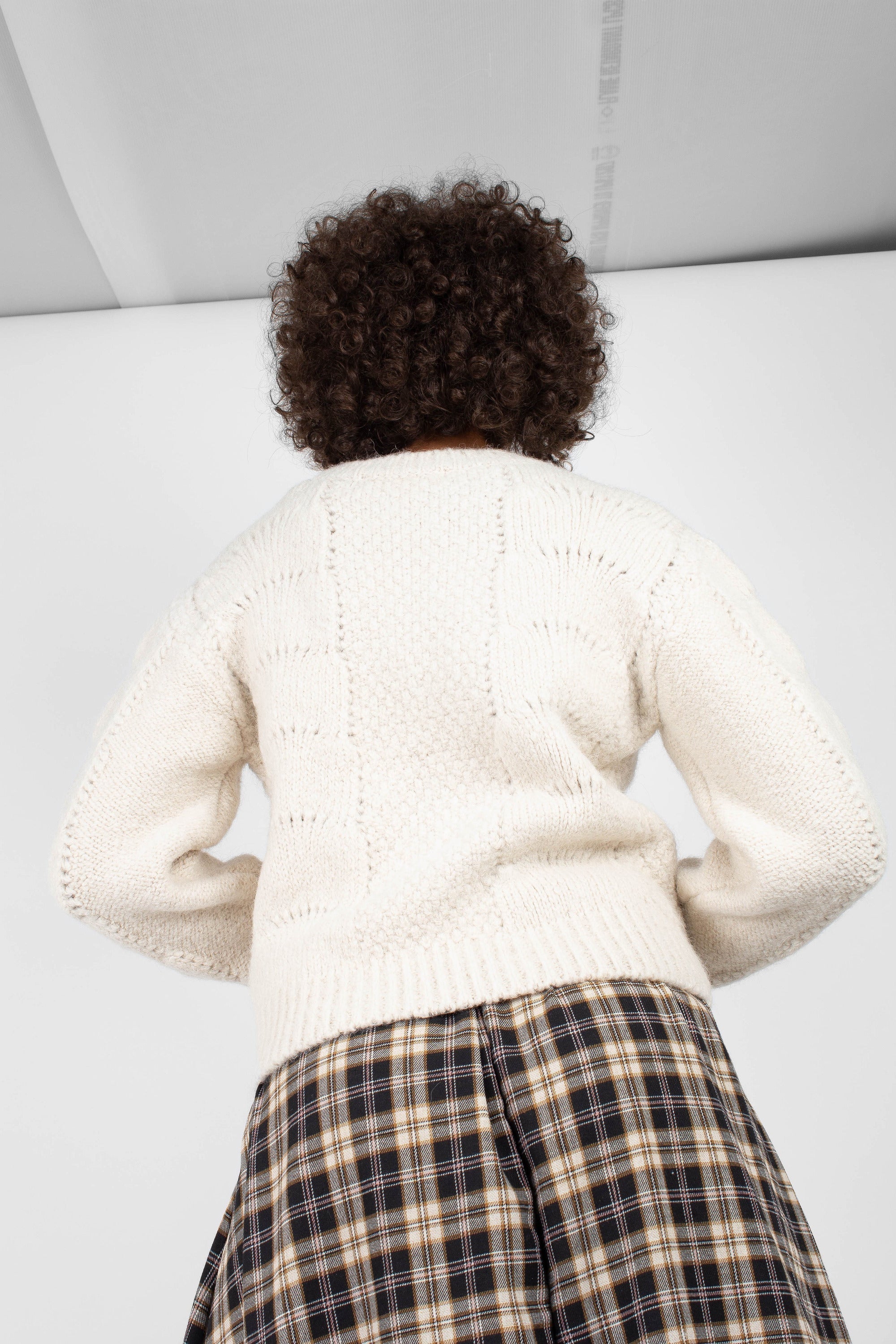 Ivory textured alpaca soft jumper