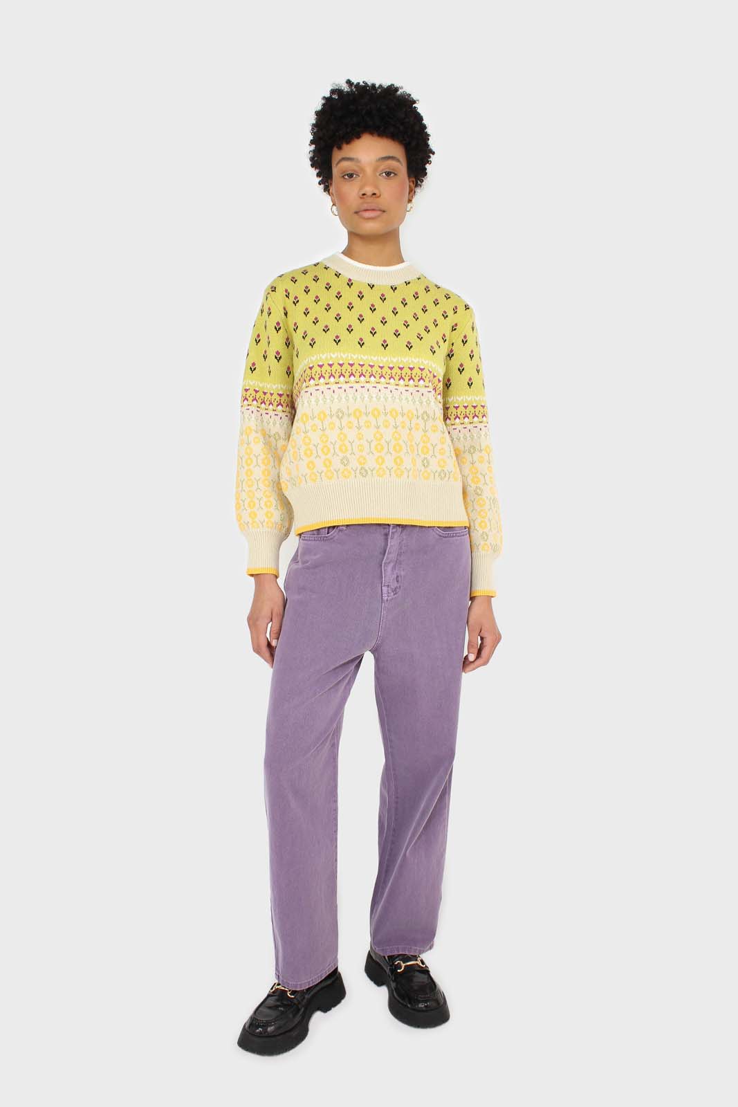 Washed violet mom jeans - 209
