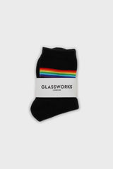 Black rainbow striped ankle socks