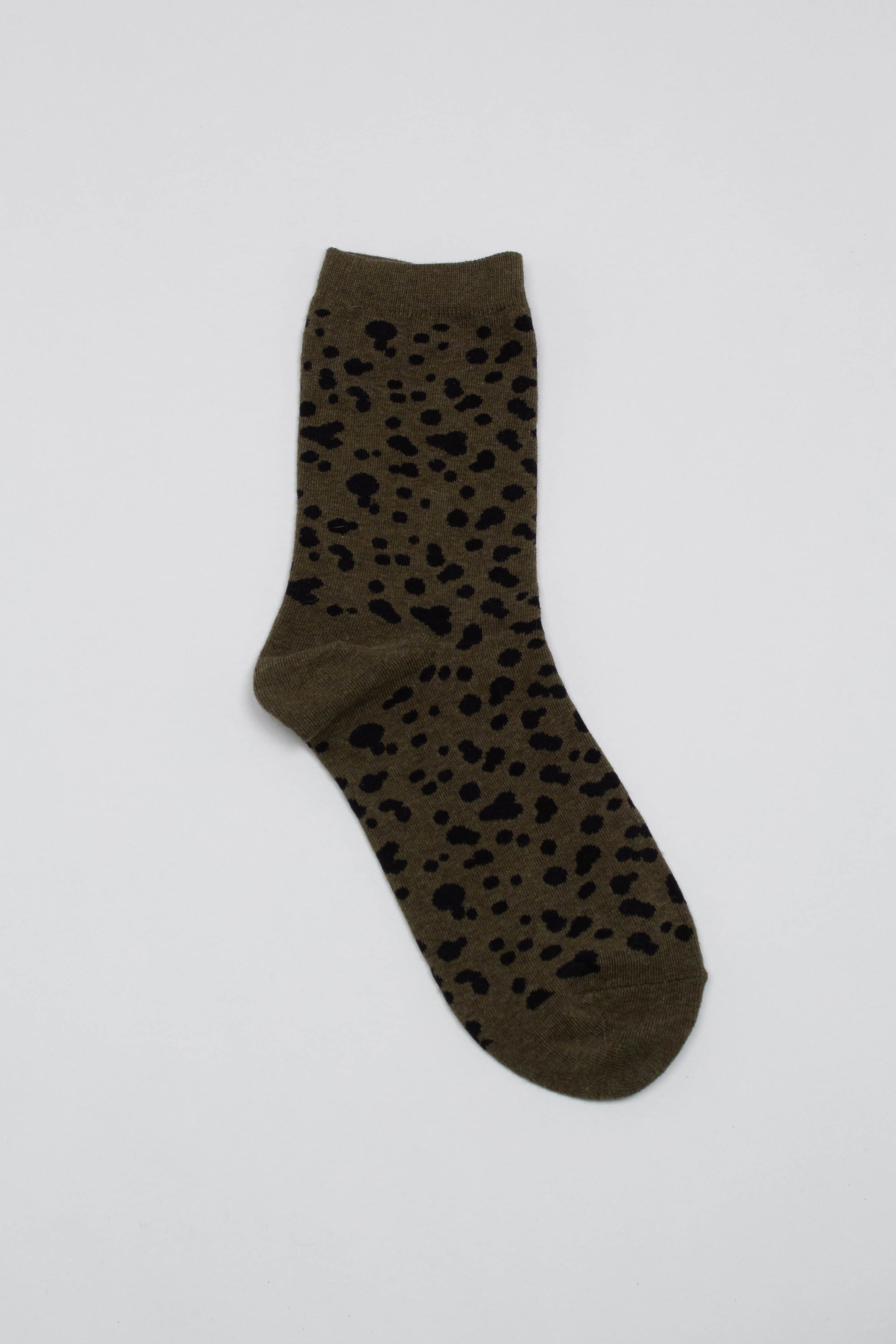Khaki and black leopard socks