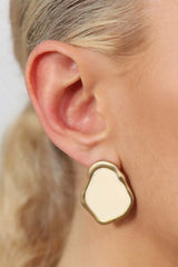 Gold and ivory irregular circle earrings