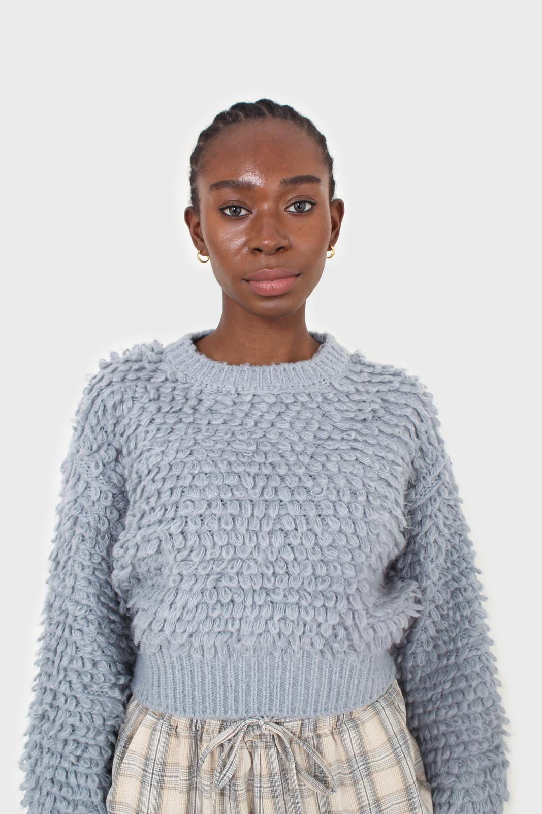 Light blue loopy jumper