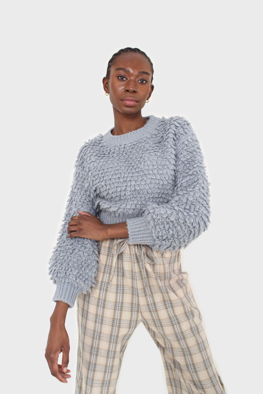 Light blue loopy jumper