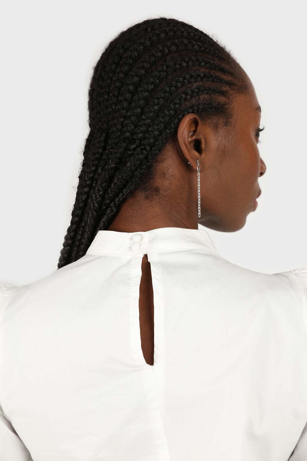 Ivory Side shirring long sleeved top