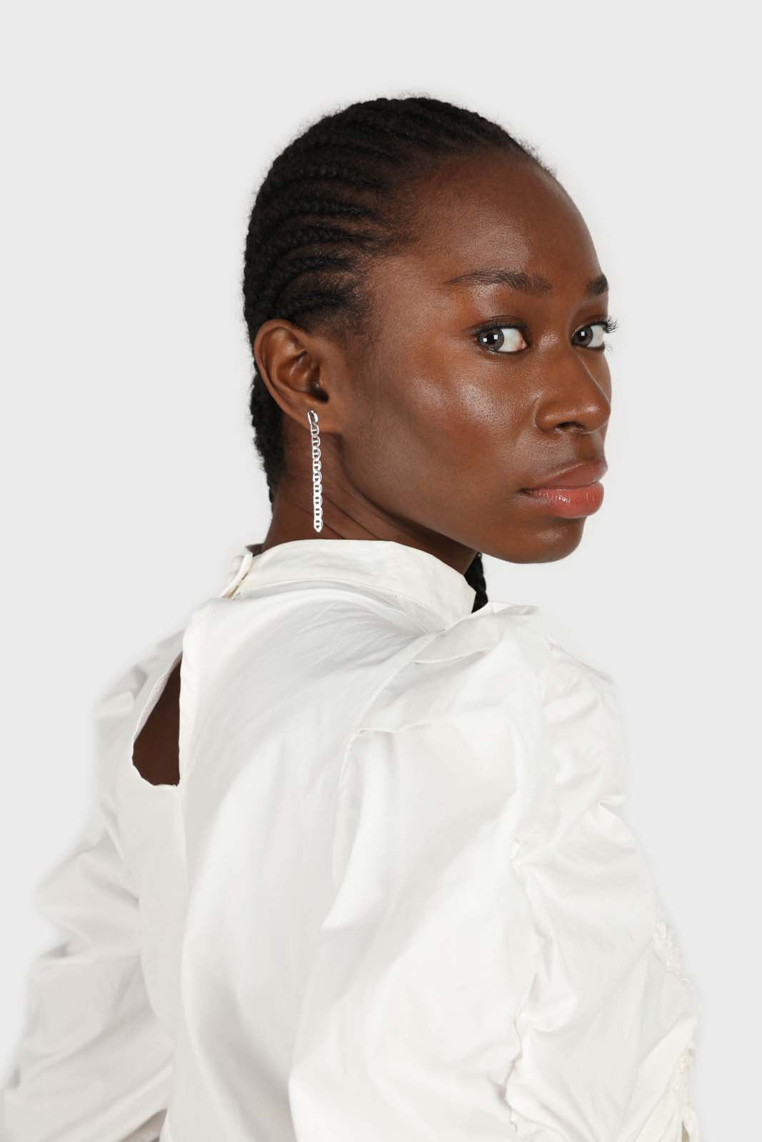 Ivory Side shirring long sleeved top