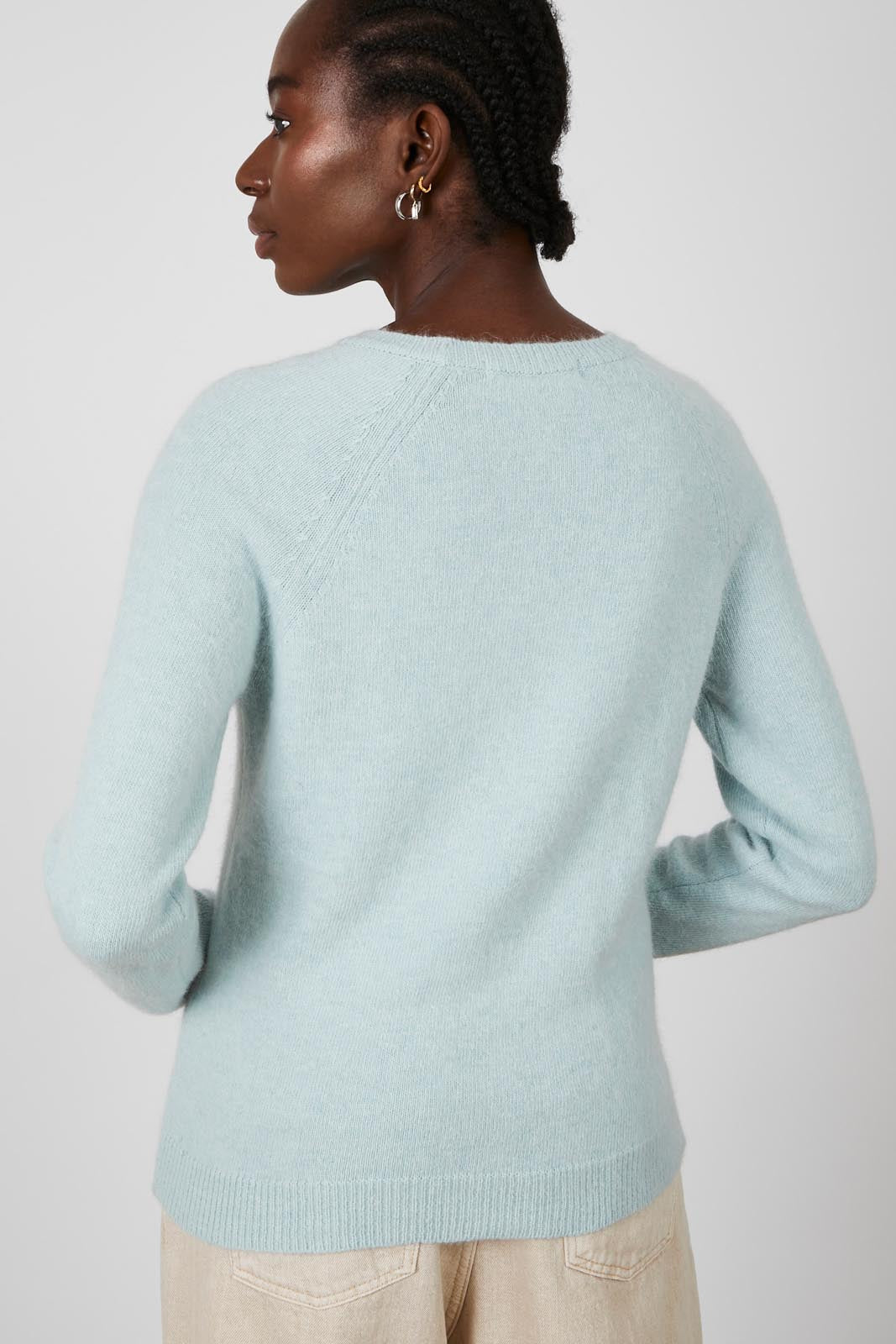 Mint crew neck raglan sleeve wool jumper