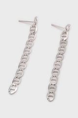 Silver figaro chain drop earrings