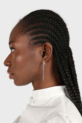 Silver figaro chain drop earrings