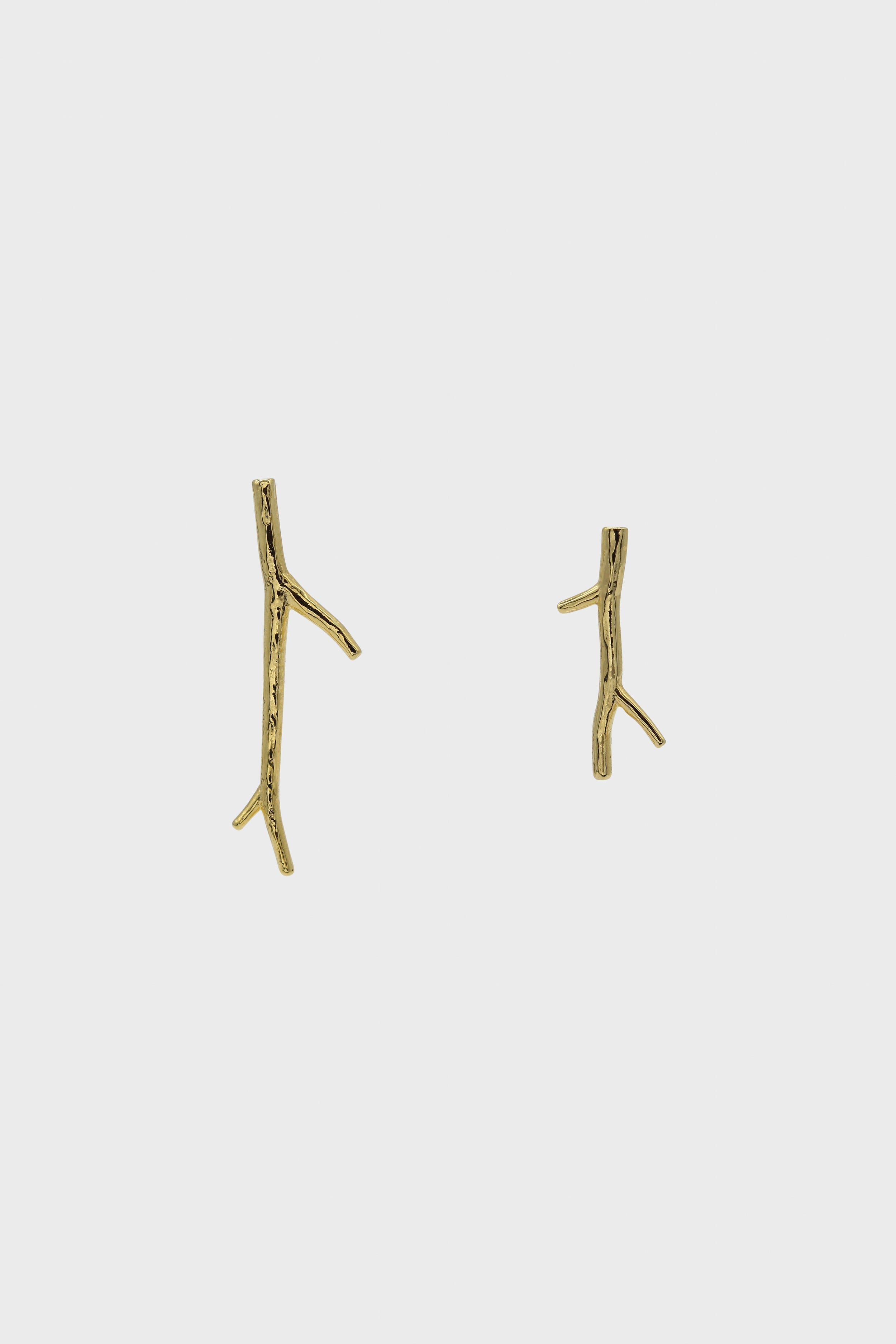 Gold twig earrings