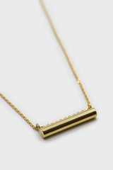 Charm necklace - Gold smooth bar pendant / 50cm