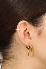 Gold small hexagon hoop earrings