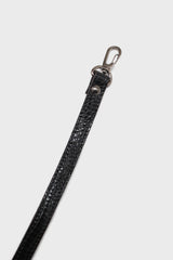 Black croc skin rectangle thick chain handbag