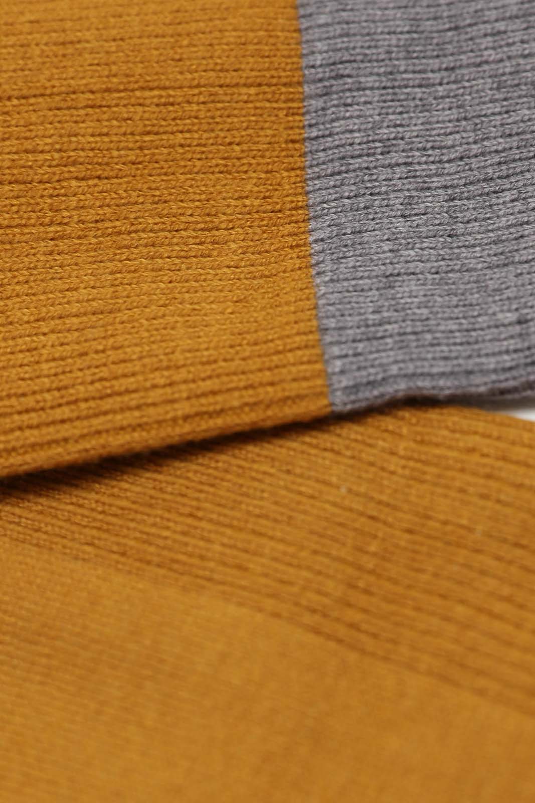 Mustard and grey colorblock long socks