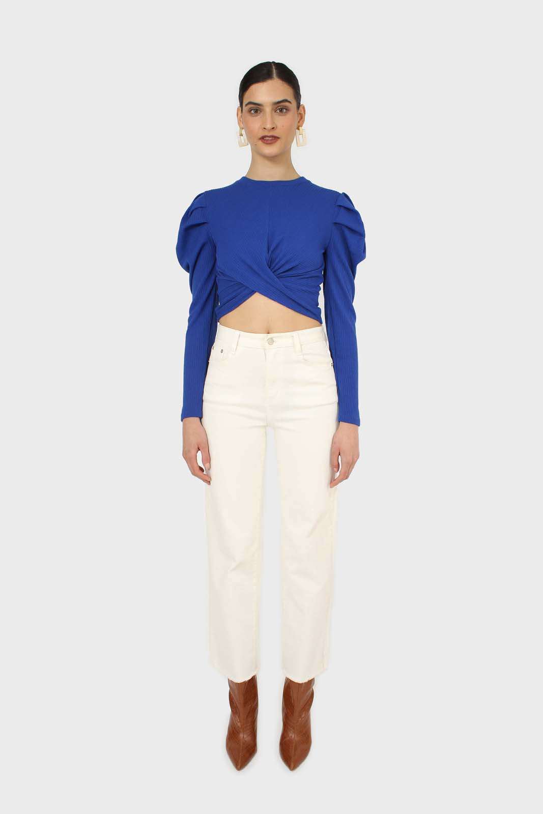 Cobalt twist front long sleeved top