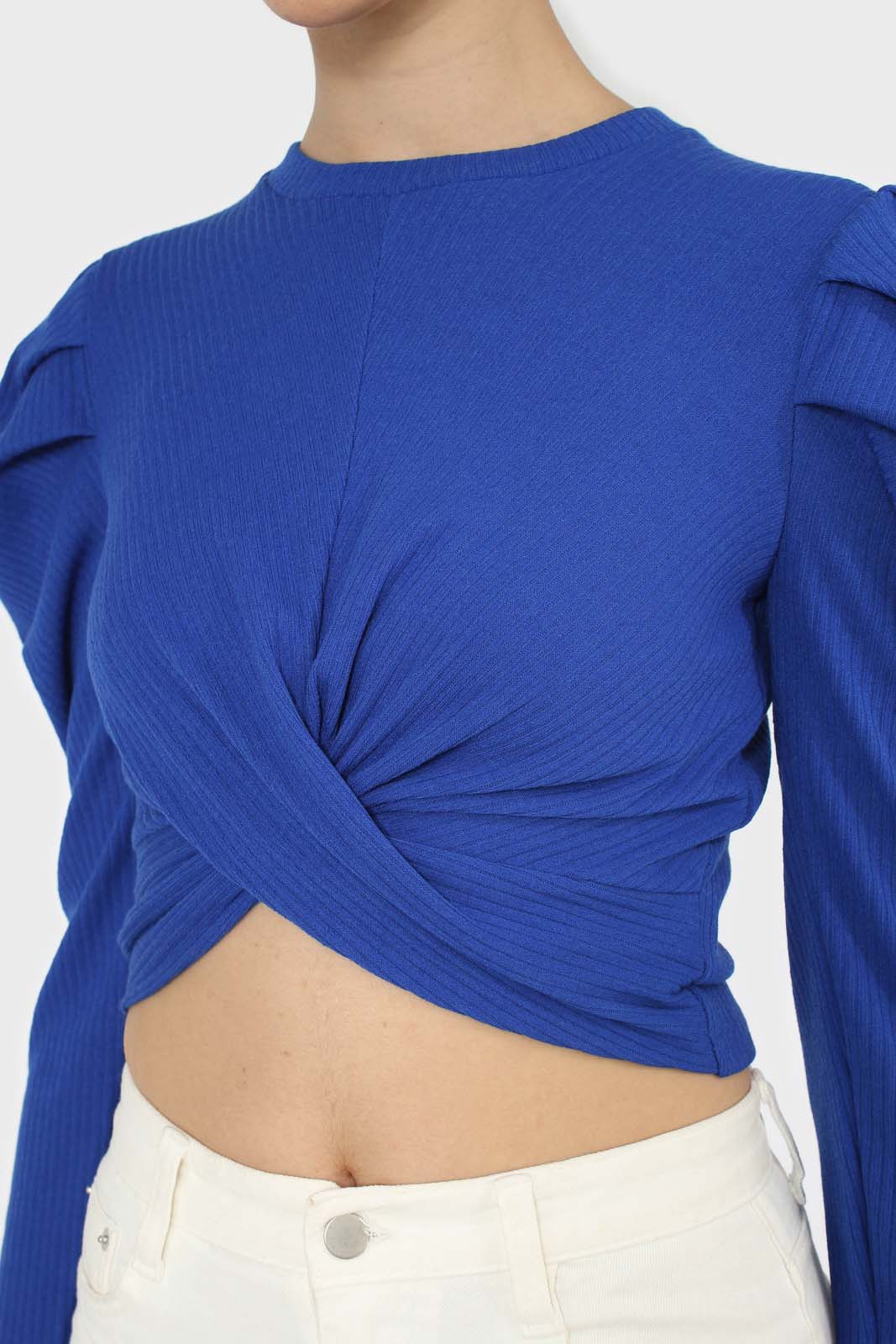 Cobalt twist front long sleeved top