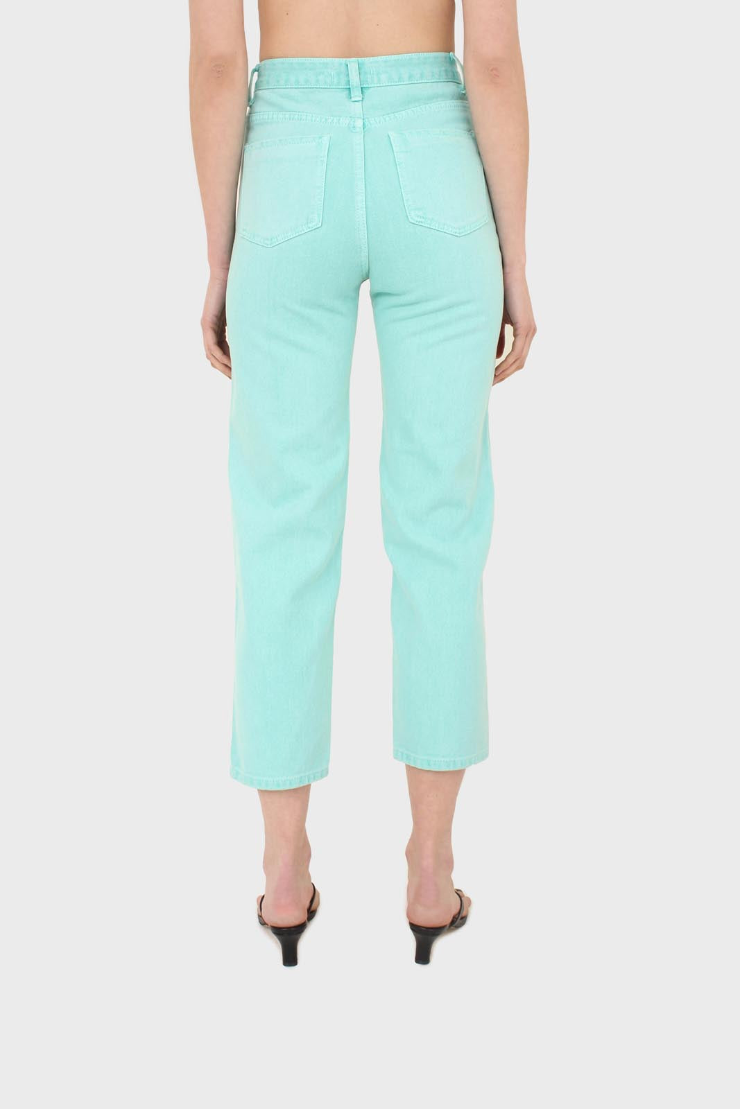 Washed mint mom jeans - 209