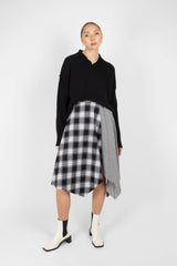 Black V-neck loose fit angora jumper