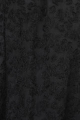 Black textured floral sheer midi skirt