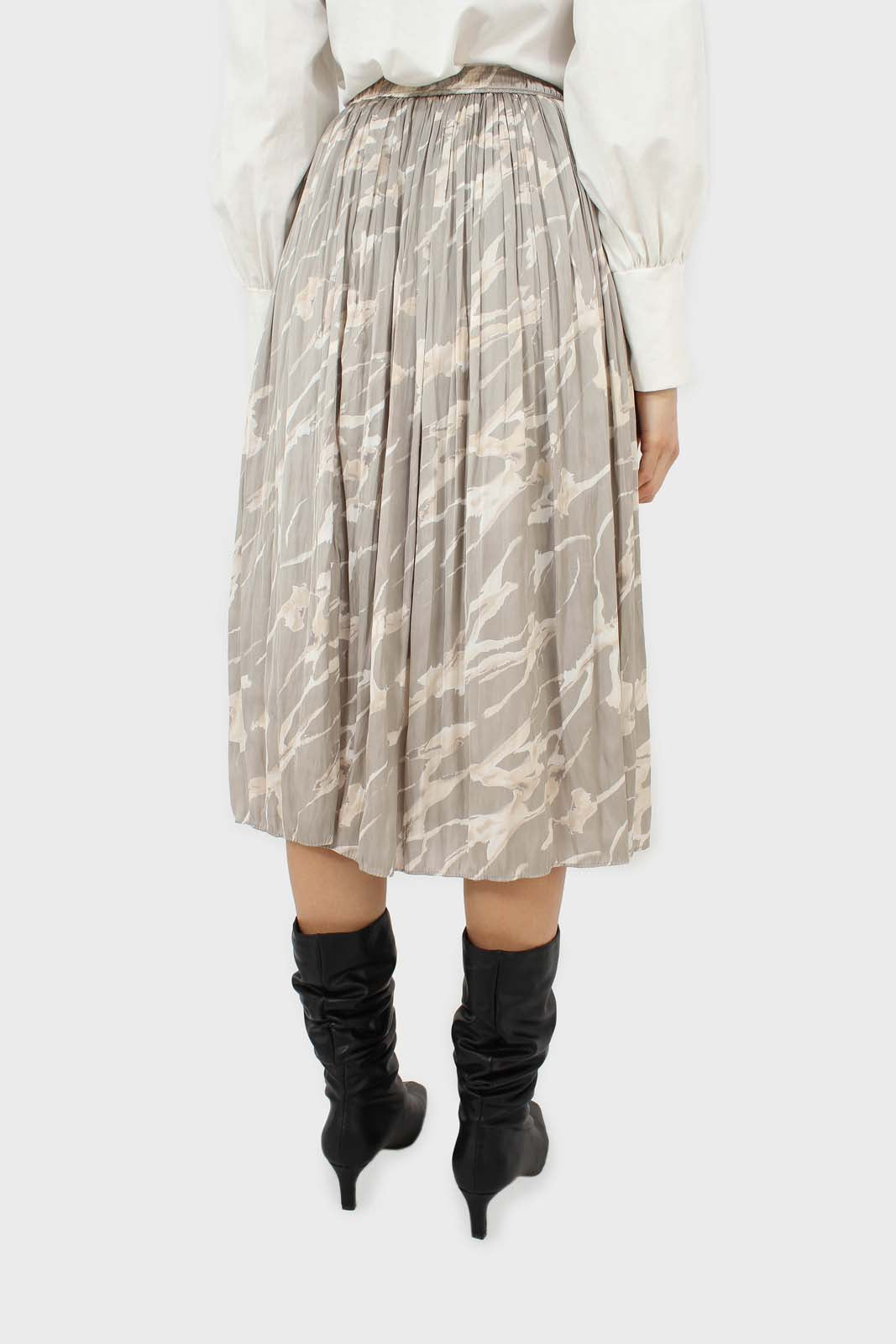 Grey marble print maxi skirt