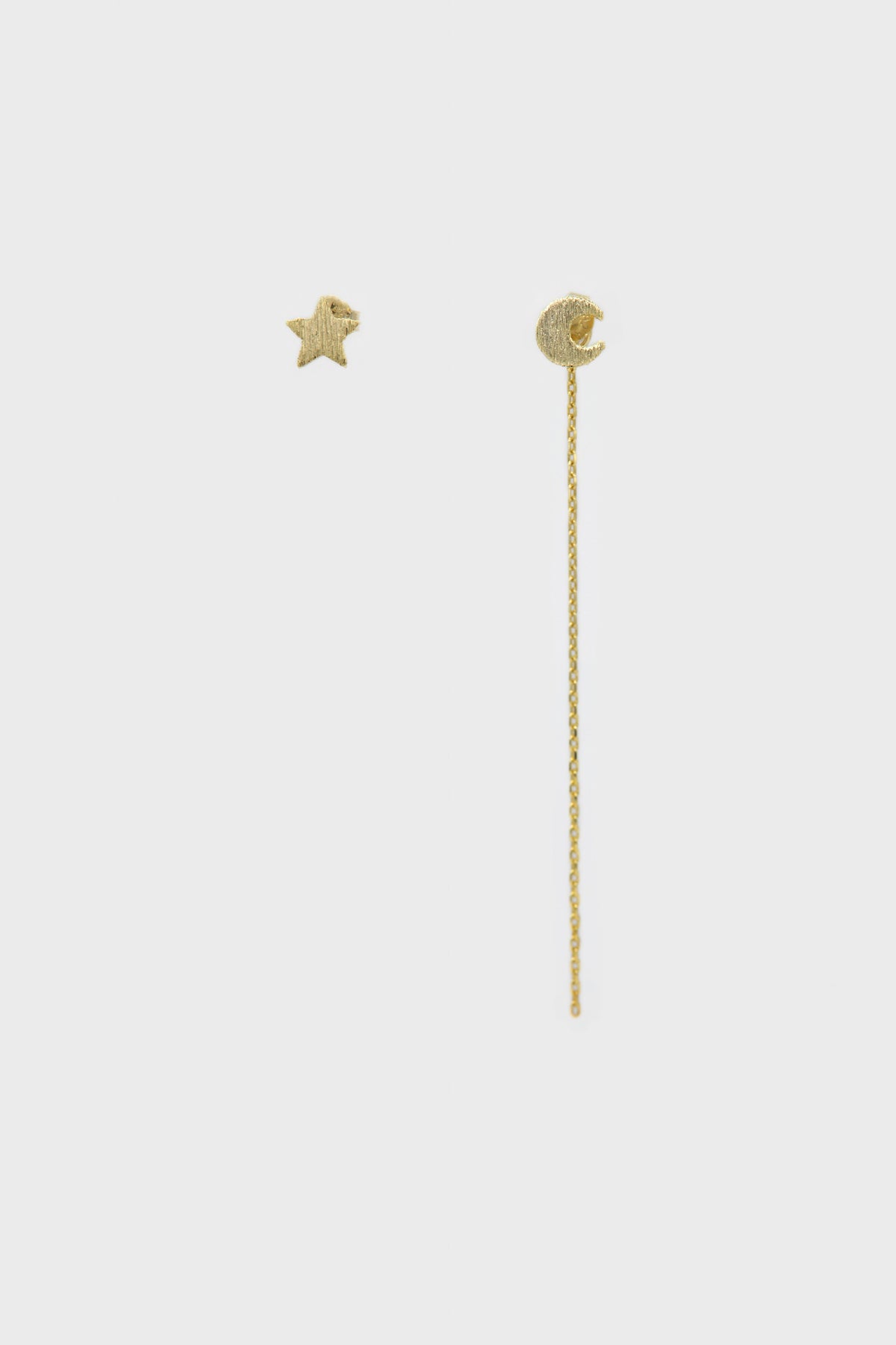 Gold moon and star stud earrings