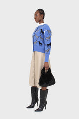 Beige vegan leather contrast stitch button maxi skirt