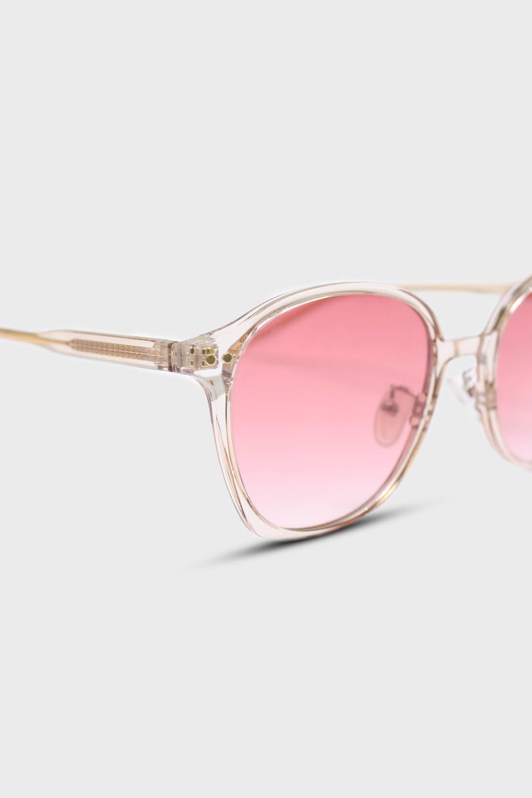 Pink perspex frame classic sunglasses