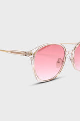 Pink perspex frame classic sunglasses