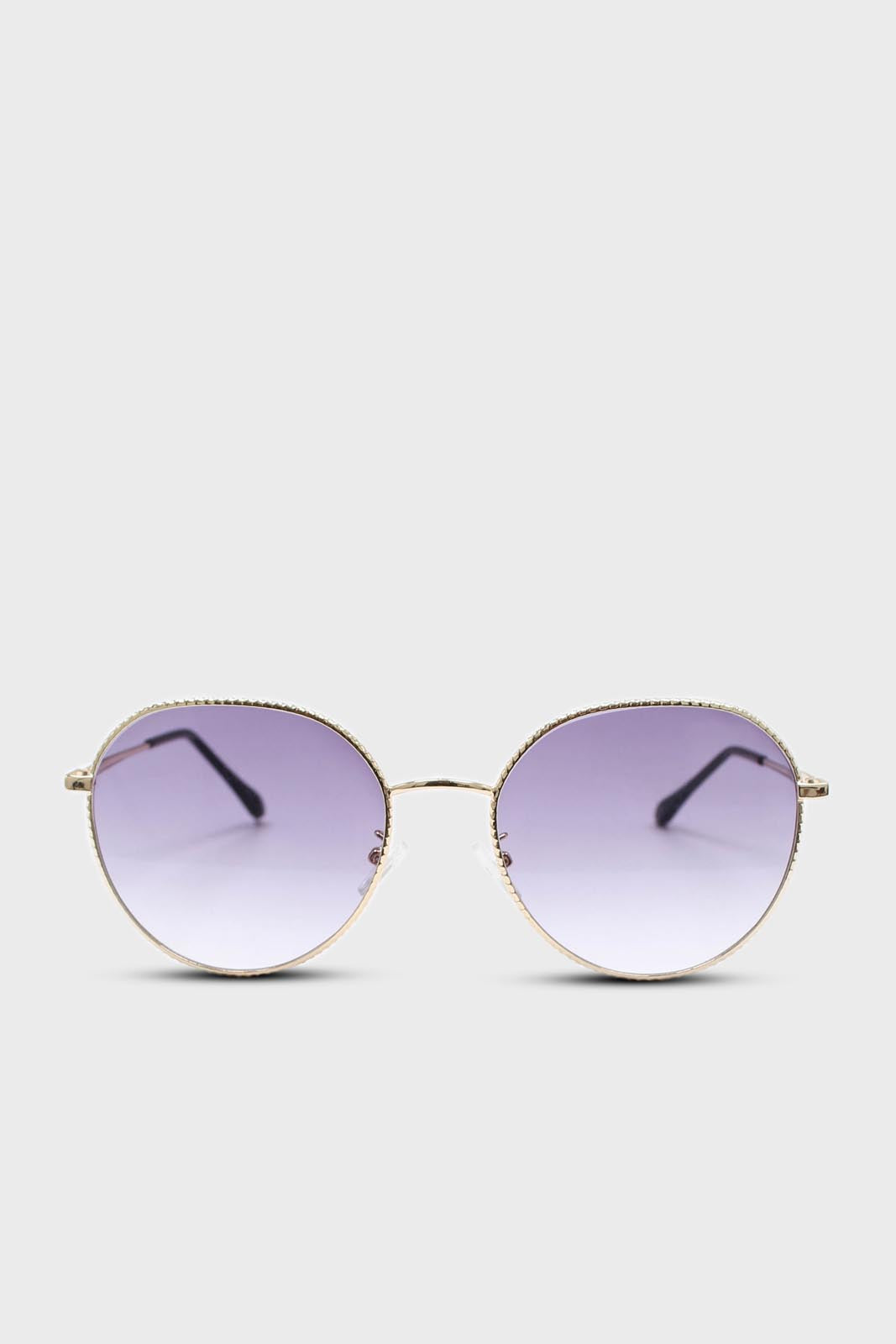 Lilac graded lens gold frame aviator sunglasses
