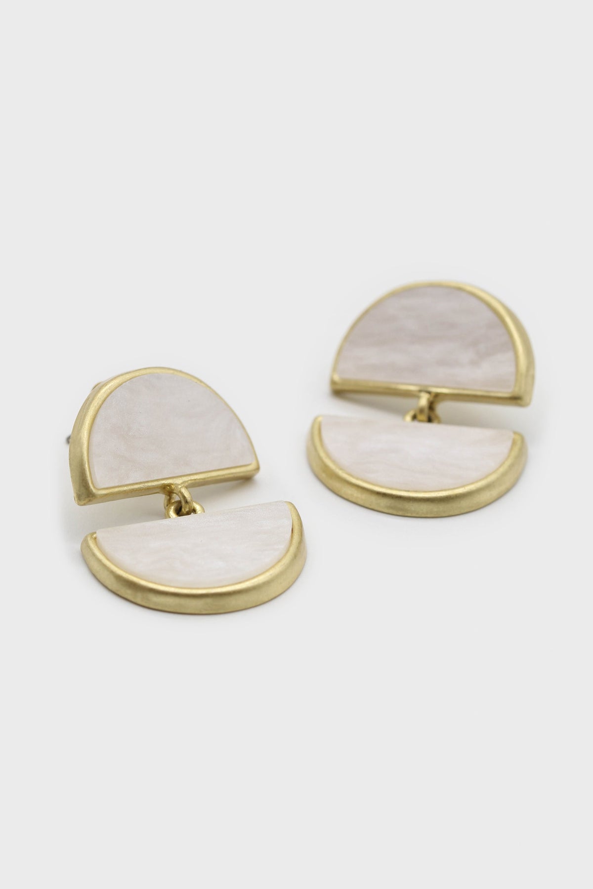 Ivory split circle earrings