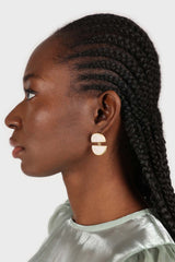 Ivory split circle earrings