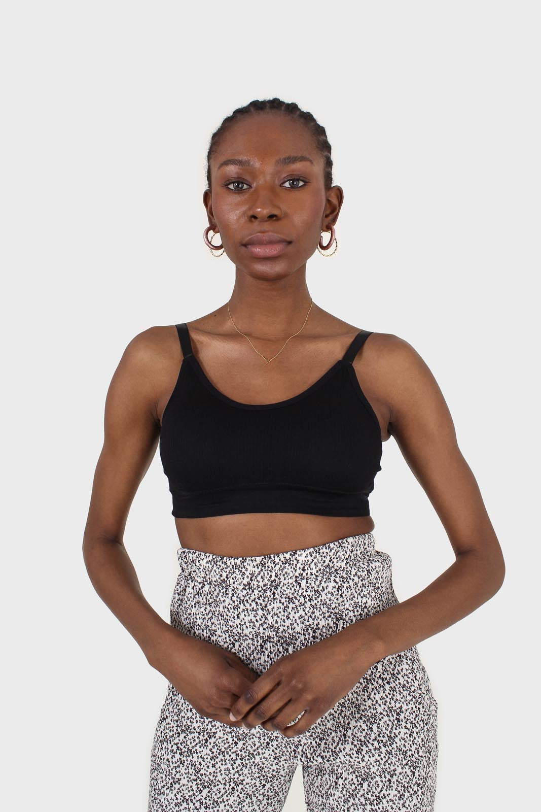 Black ribbed bra top