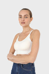 White ribbed bra top