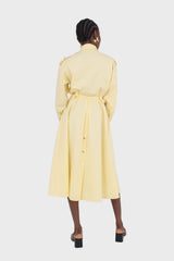 Lemon button front utility maxi dress