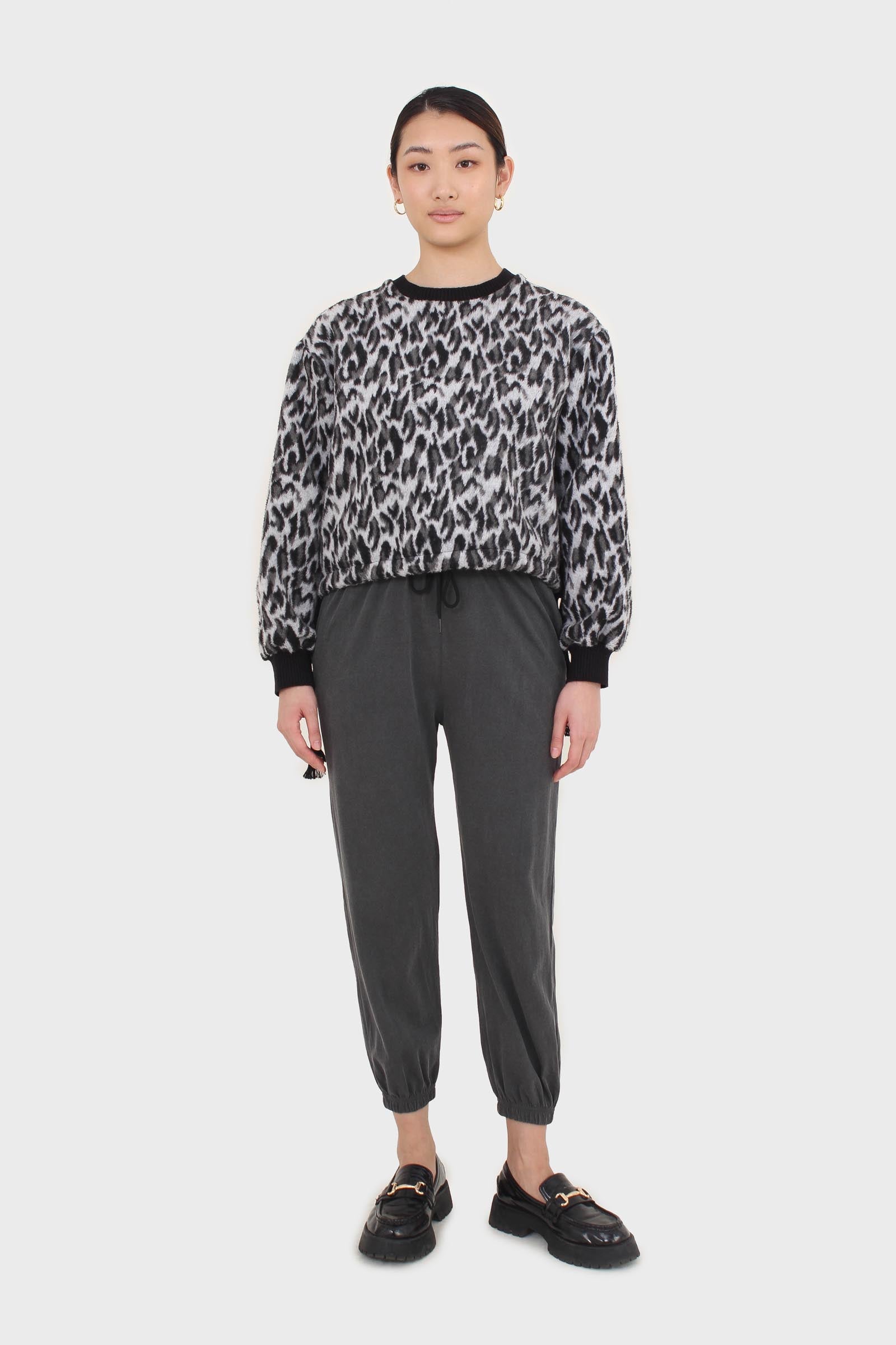 Charcoal loose fit sweatpants - set