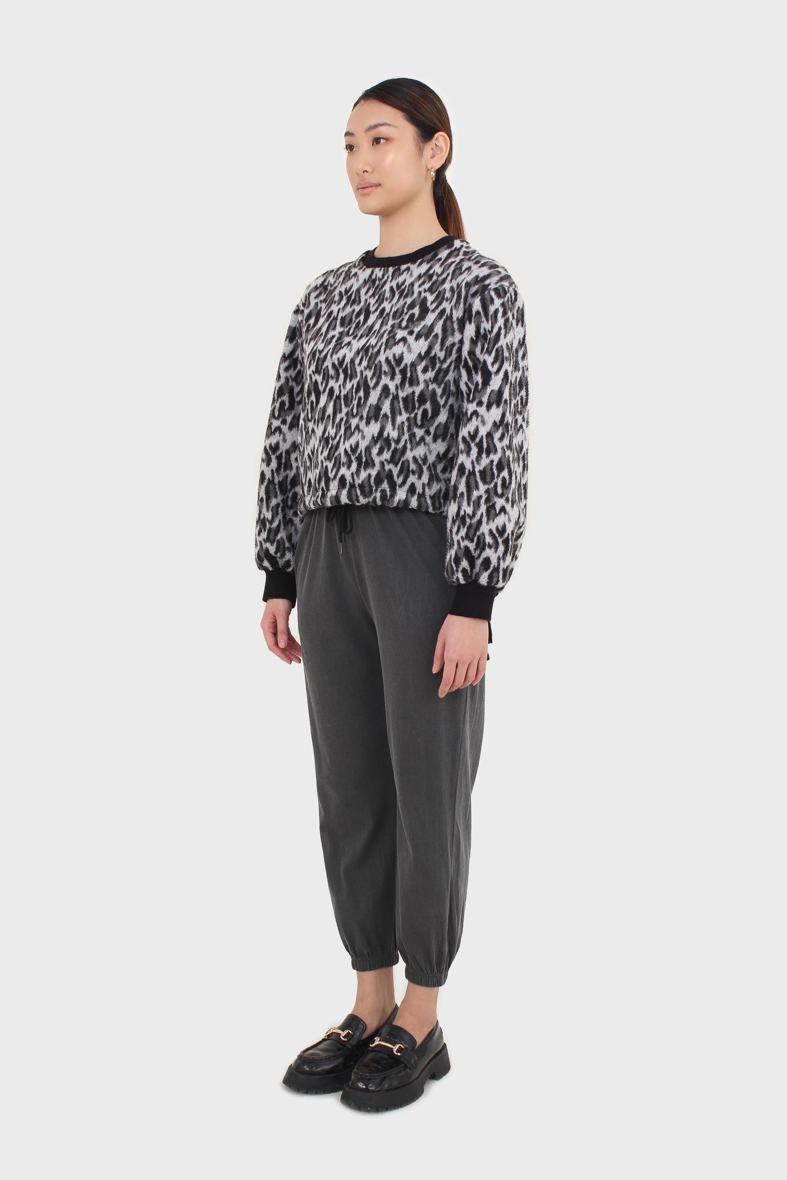 Charcoal loose fit sweatpants - set