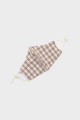 Beige gingham face mask