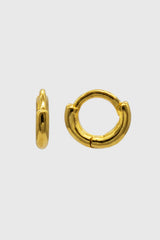 Gold simple hoop single huggie earring - 4mm