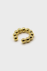 Gold thick stacked ball ear cuff - 8.5mm