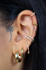 Gold simple bold ear cuff - 8mm