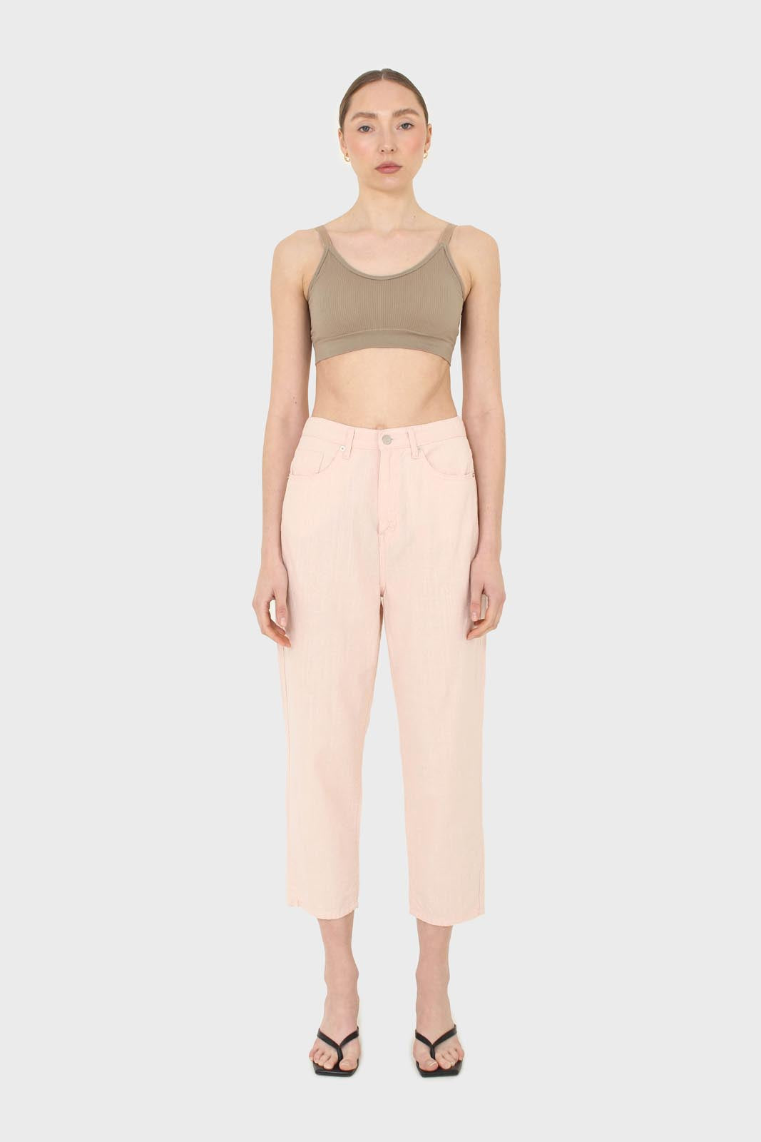 Pale pink loose fit boyfriend jeans - 3676