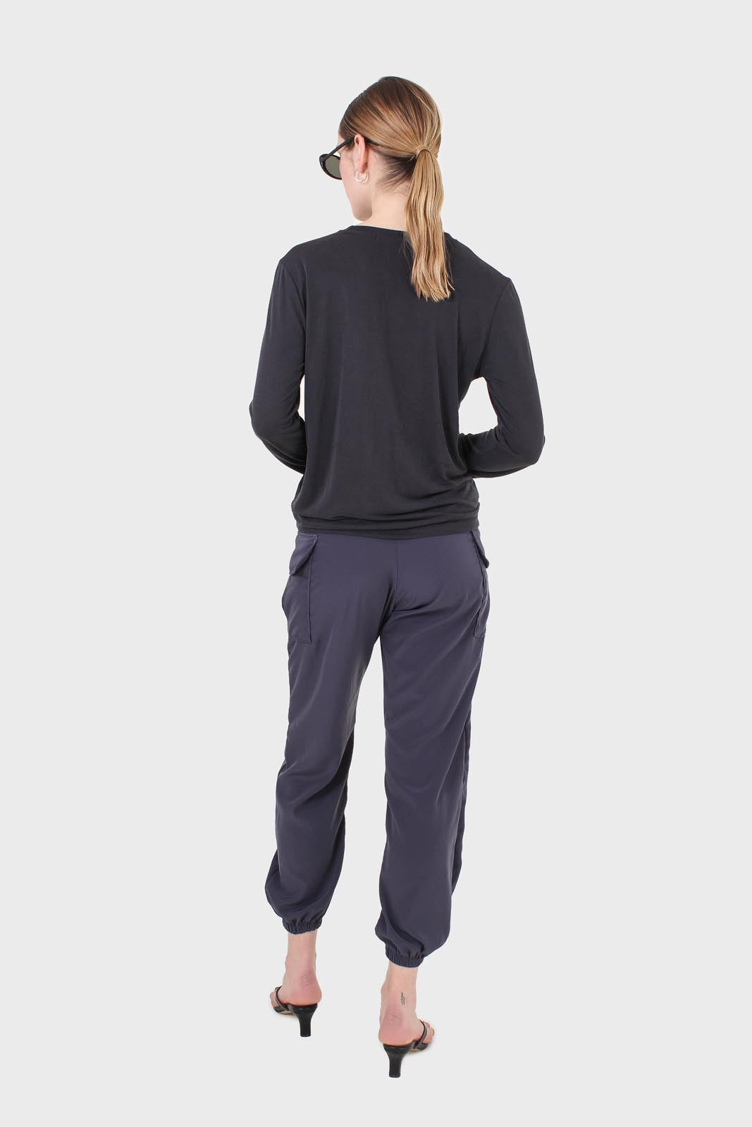 Charcoal silky jogging trousers